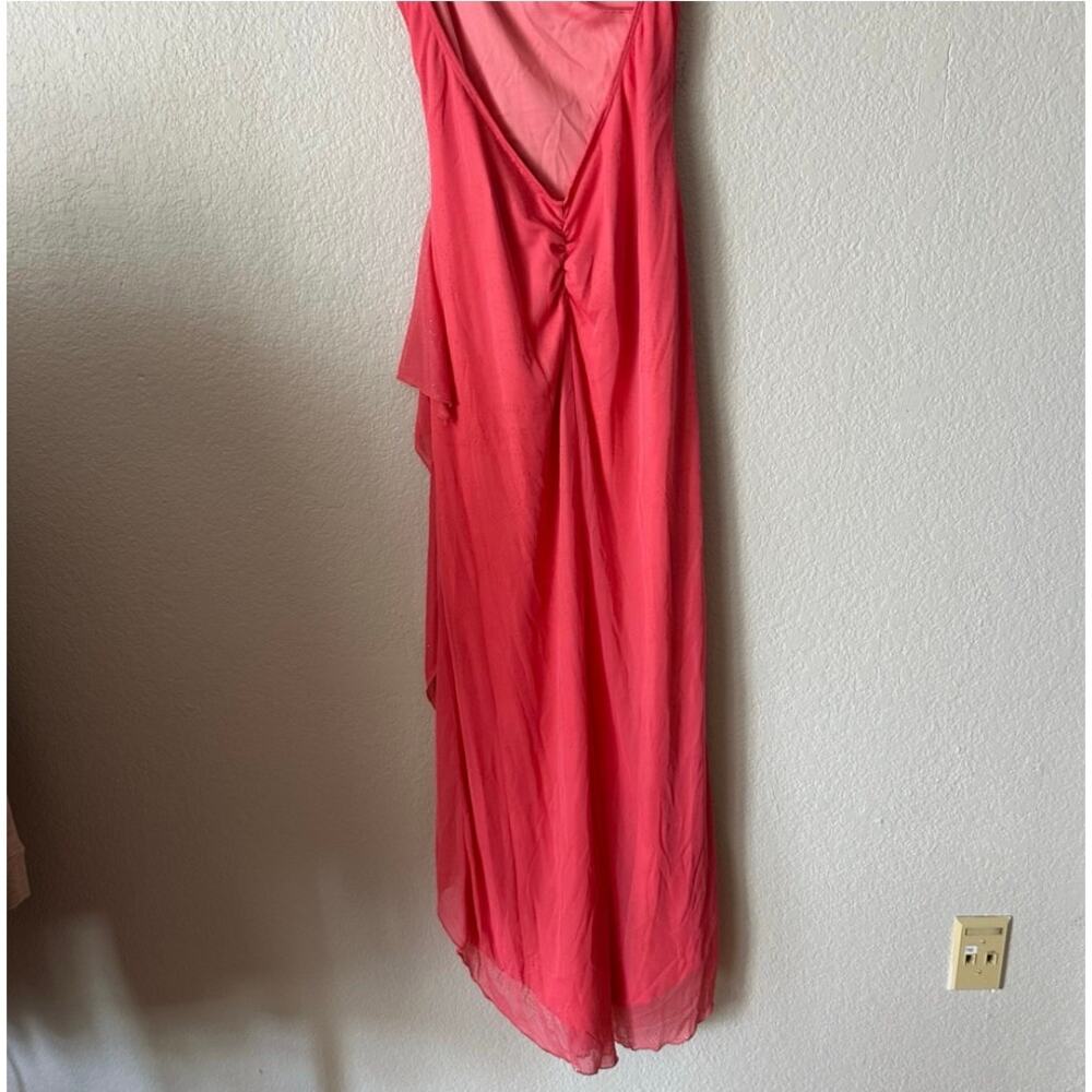 Y2k Rampage Pink Sparkly Assymetrical handkerchief Midi Dress - Picture 7 of 10